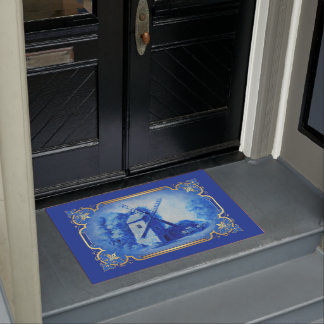 Swiss/Norwegian/Holland windmill delft blue Doormat