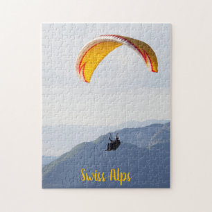 Swiss Paragliding Colourful Orange Jigsaw Puzzle
