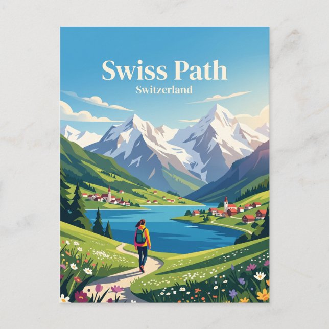 Swiss Path, Lake Lucerne Switzerland Postcard (Front)