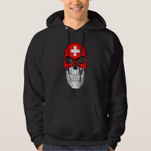 Swiss Rocker Skull Hoodie