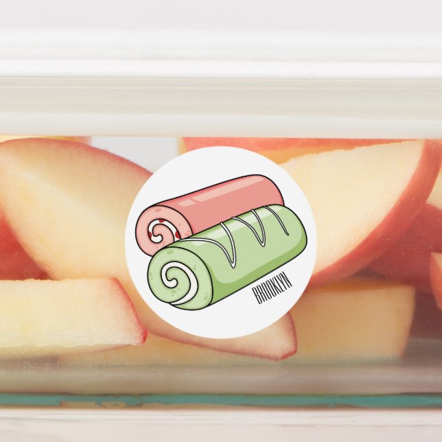 Swiss roll / roll cake cartoon illustration  (Affixed)