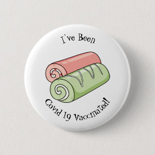 Swiss roll / roll cake cartoon illustration 6 cm round badge
