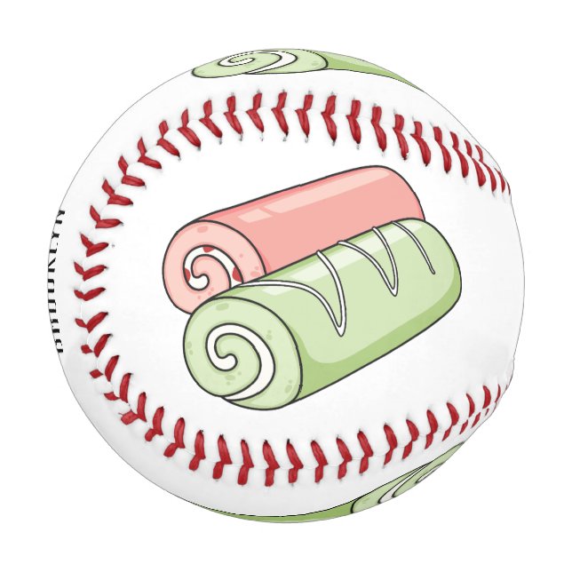 Swiss roll / roll cake cartoon illustration  baseball (Front Left)
