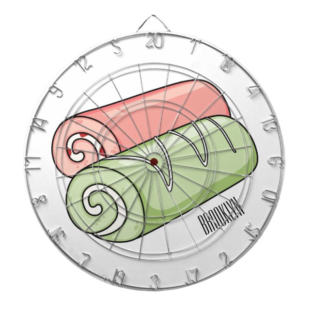 Swiss roll / roll cake cartoon illustration  dartboard (Front)
