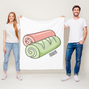 Swiss roll / roll cake cartoon illustration fleece blanket