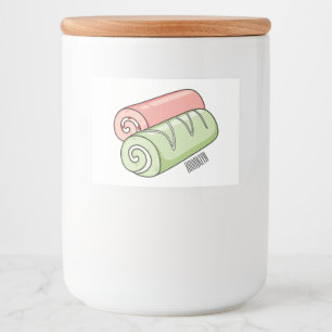 Swiss roll / roll cake cartoon illustration  food label