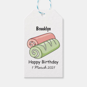 Swiss roll / roll cake cartoon illustration gift tags