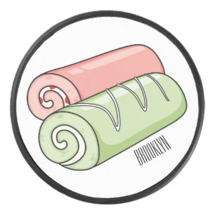 Swiss roll / roll cake cartoon illustration hockey puck