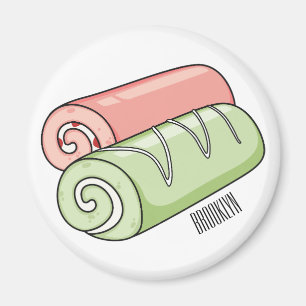 Swiss roll / roll cake cartoon illustration magnet