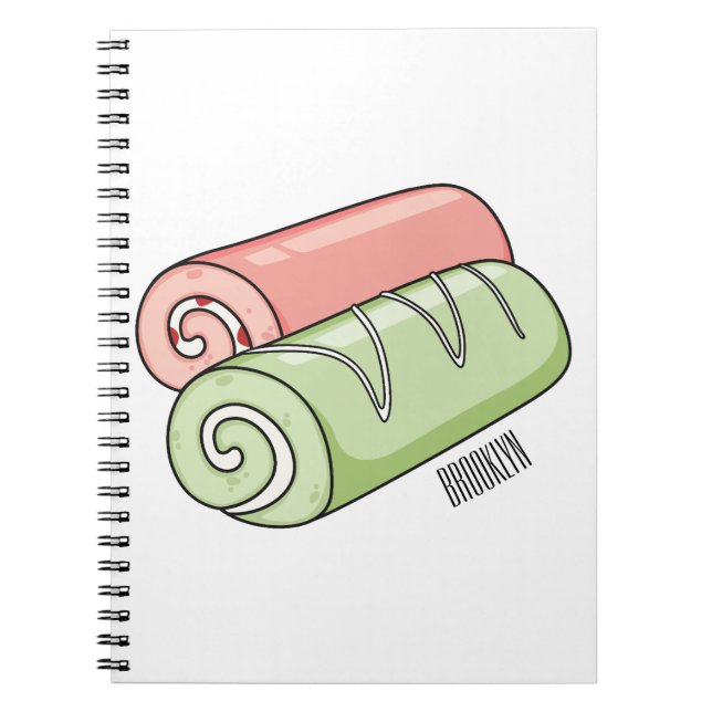 Swiss roll / roll cake cartoon illustration  notebook (Front)