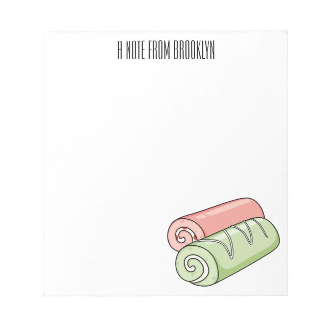Swiss roll / roll cake cartoon illustration  notepad (Front)