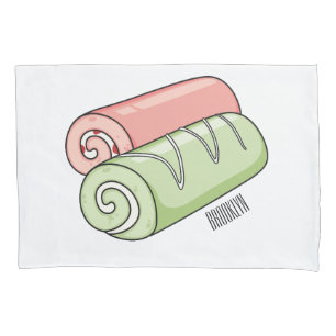 Swiss roll / roll cake cartoon illustration  pillowcase