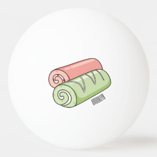 Swiss roll / roll cake cartoon illustration ping pong ball