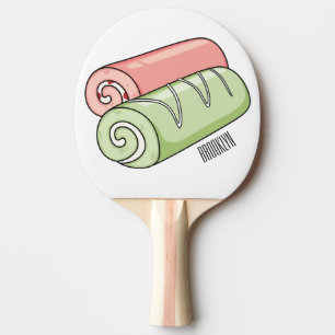 Swiss roll / roll cake cartoon illustration  ping pong paddle