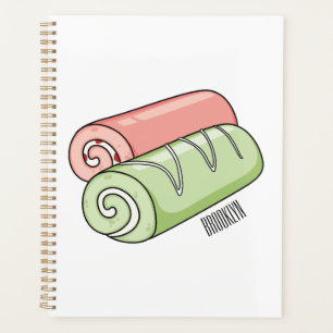 Swiss roll / roll cake cartoon illustration planner