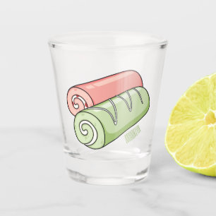 Swiss roll / roll cake cartoon illustration shot glass