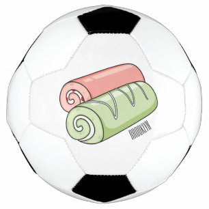 Swiss roll / roll cake cartoon illustration soccer ball