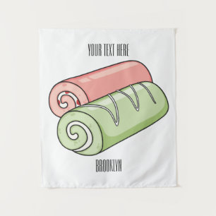 Swiss roll / roll cake cartoon illustration  tapestry