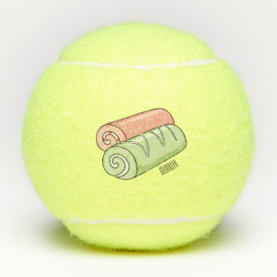 Swiss roll / roll cake cartoon illustration tennis balls