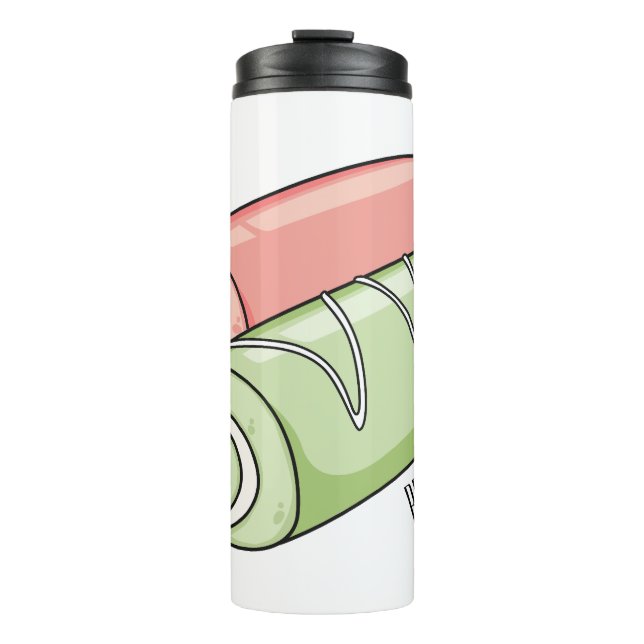 Swiss roll / roll cake cartoon illustration  thermal tumbler (Front)