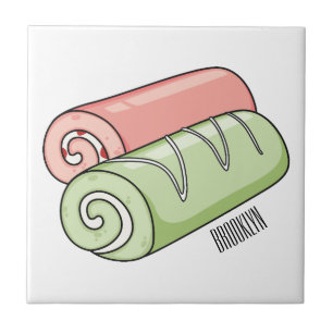 Swiss roll / roll cake cartoon illustration  tile