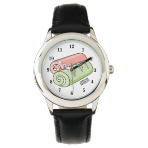 Swiss roll / roll cake cartoon illustration watch