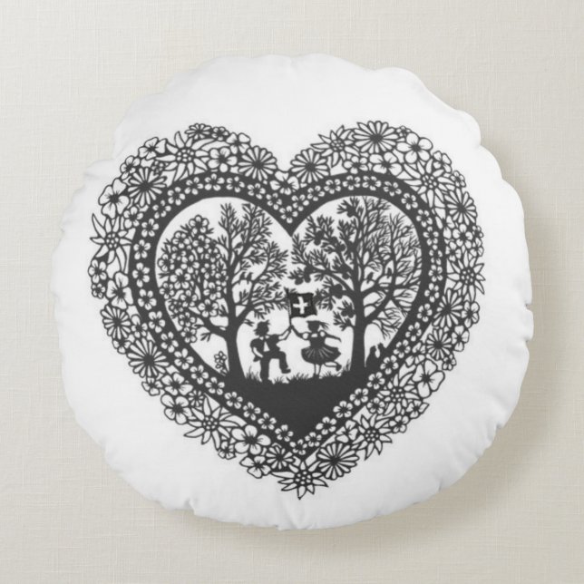 Swiss Scherenschnitte Pillow (Front)