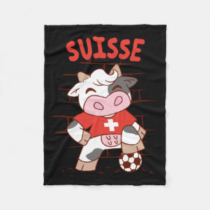 Swiss Soccer Cow Football Fan Switzerland Flag T S Fleece Blanket