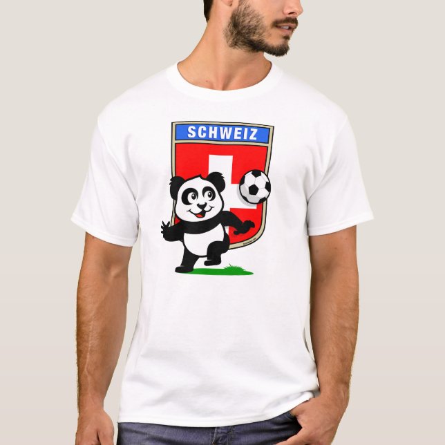 Swiss Soccer Panda (light shirts) T-Shirt (Front)