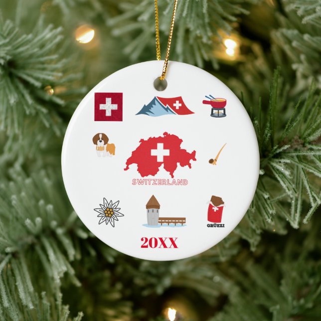 Swiss Souvenir Combo Ceramic Tree Decoration (Tree)