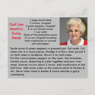 Swiss Steak Recipe Postcard