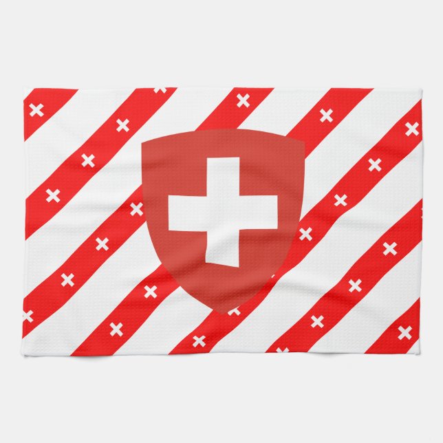 Swiss stripes flag tea towel (Horizontal)