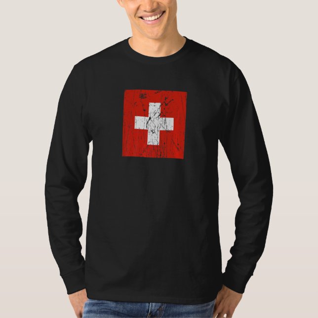 Swiss Switzerland Flag Pride Swiss Flag T-Shirt (Front)