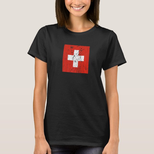 Swiss Switzerland Flag Pride Swiss Flag T-Shirt (Front)