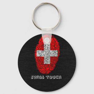 Swiss touch fingerprint flag key ring