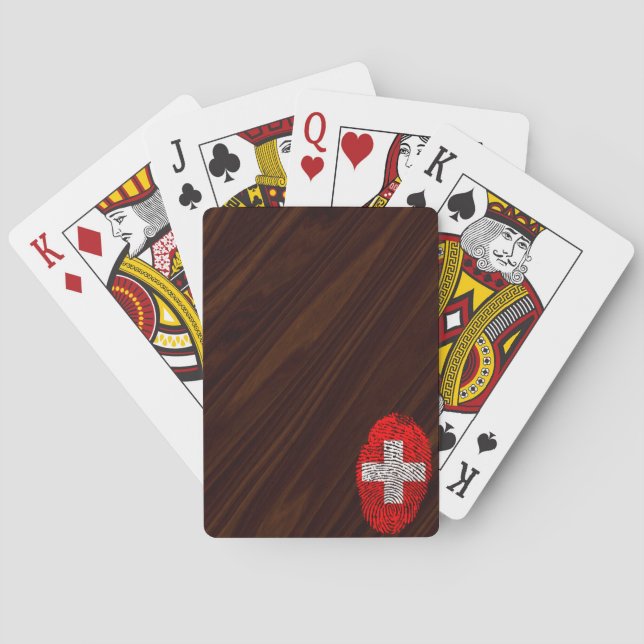 Swiss touch fingerprint flag playing cards (Back)