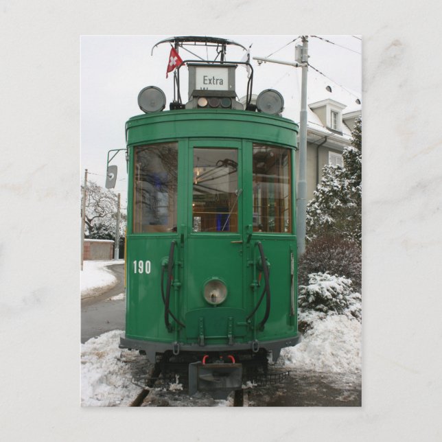 Swiss trams at BVB M-Parc depot, Basel Postcard (Front)