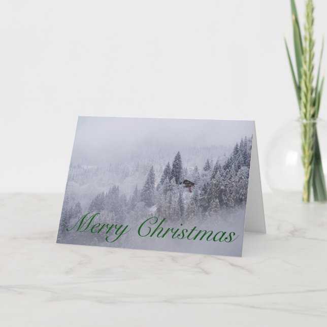 Swiss Winter Merry Christmas Blank Card (Front)