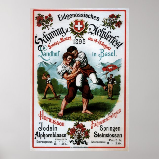 Swiss Wrestling Alpine Festival ~R. Schweizer 1899 Poster (Front)