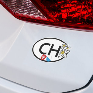 Swiss & Zürich Flags   Edelweiss Flowers   Oval