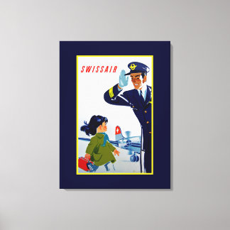 Swissair Little Girl - L Canvas Print