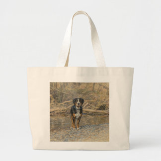 Swissy on a hike large tote