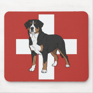 Swissy with Swiss flag mousepad