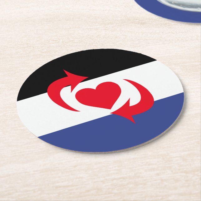Switch Pride Flag Round Paper Coaster (Angled)