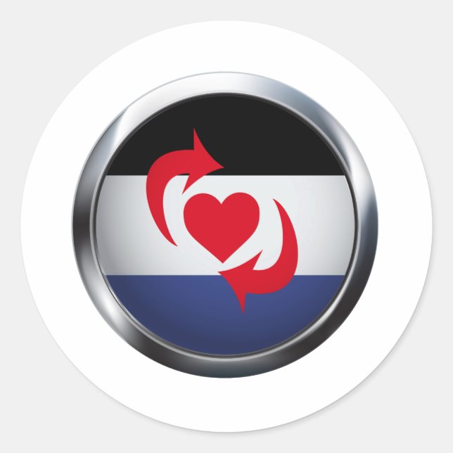 SWITCH PRIDE MEDALLION CLASSIC ROUND STICKER (Front)