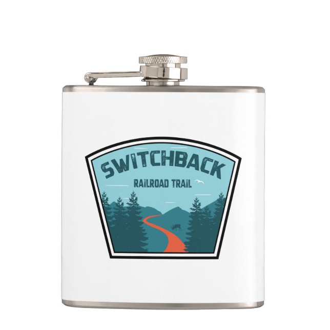 Switchback Railroad Trail Hip Flask (Front)