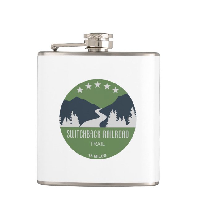 Switchback Railroad Trail Hip Flask (Front)