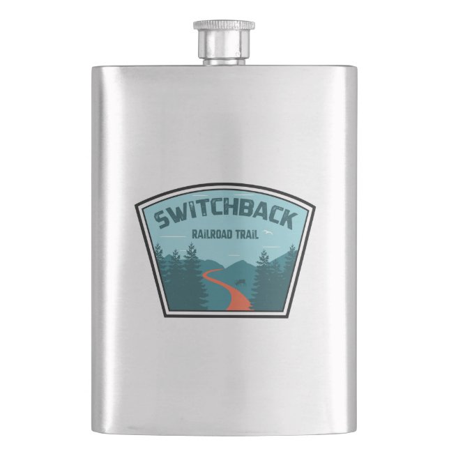 Switchback Railroad Trail Hip Flask (Front)