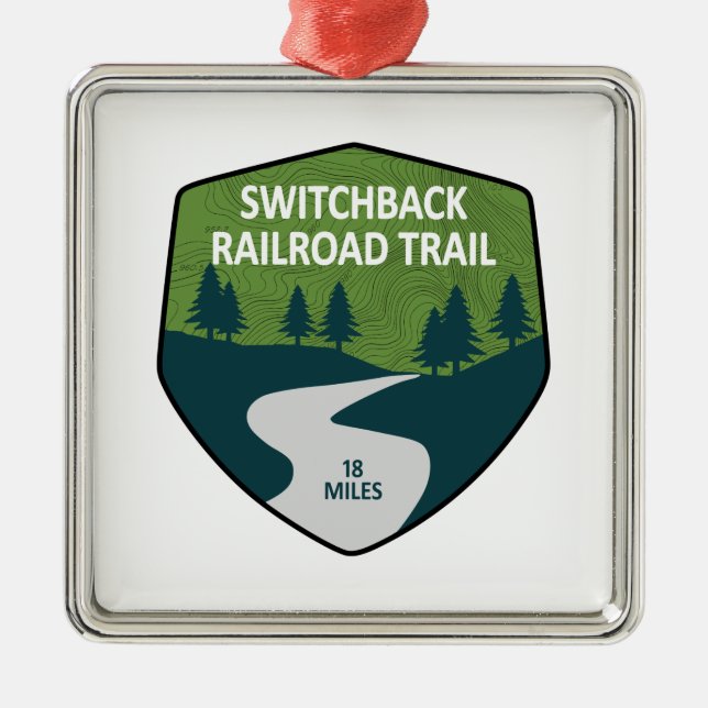 Switchback Railroad Trail Metal Tree Decoration (Front)