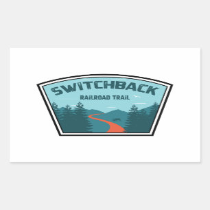 Switchback Railroad Trail Rectangular Sticker